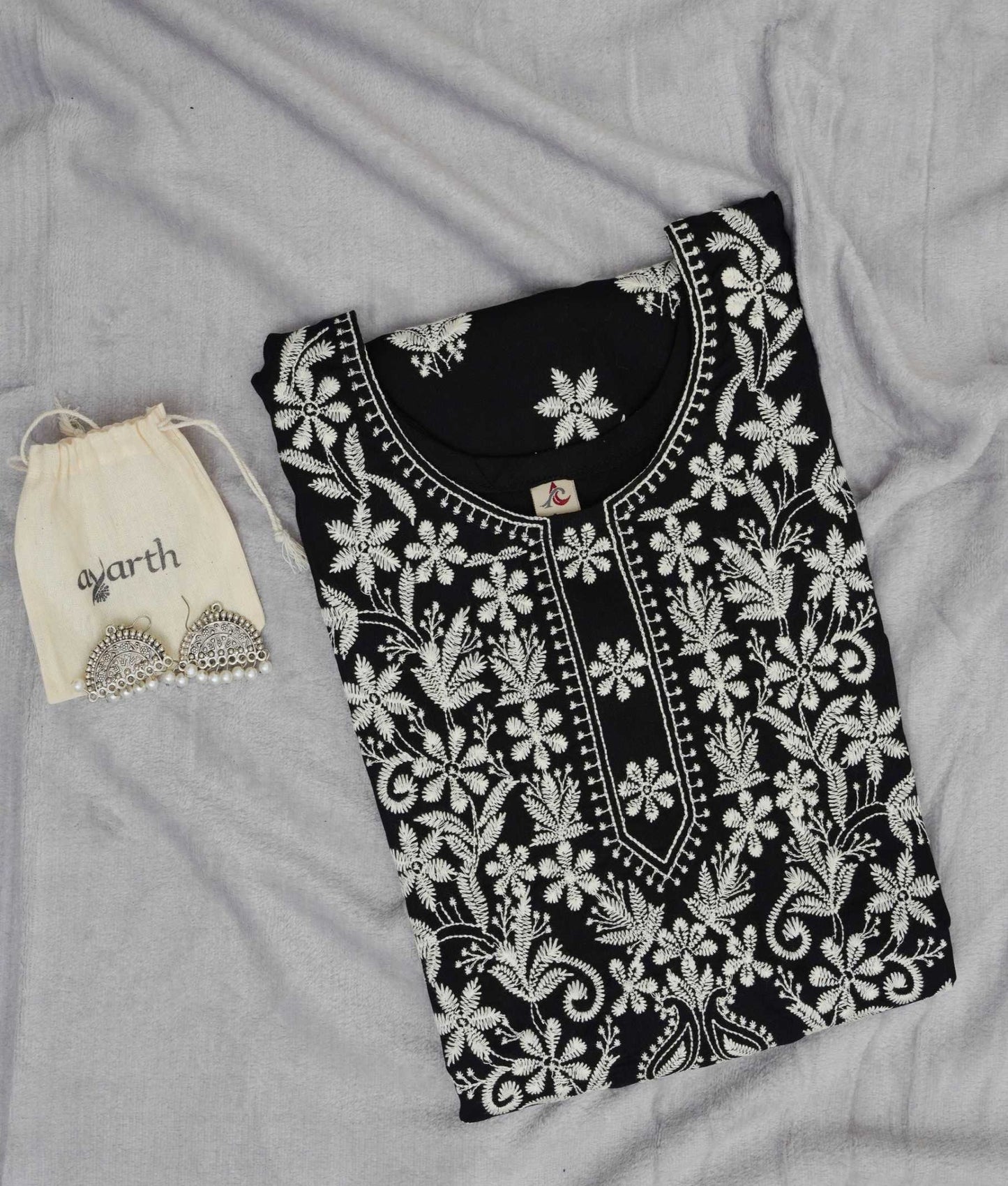 Black Chikankari Charm